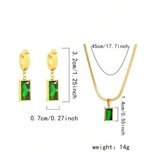 Parure bijoux vintage en acier inoxydable plaqué or 18 carats