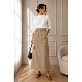 Jupe Longue Femme Chic CREME