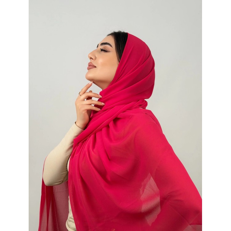 Foulard chiffon_ Rose Fuchsia Clair