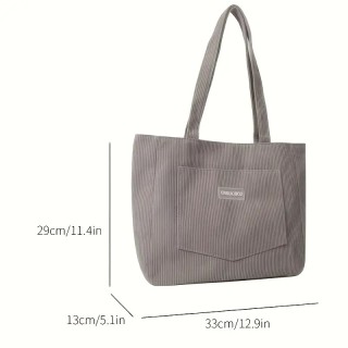Grand Sac Fourre-Tout en Velours - GRIS CLAIR