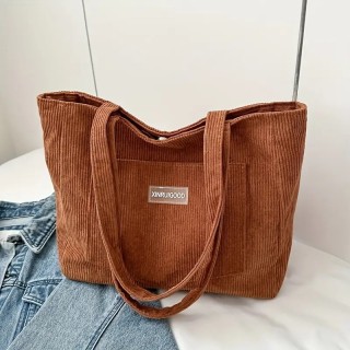 Grand Sac Fourre-Tout en Velours - MARRON