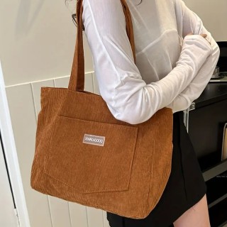 Grand Sac Fourre-Tout en Velours - MARRON