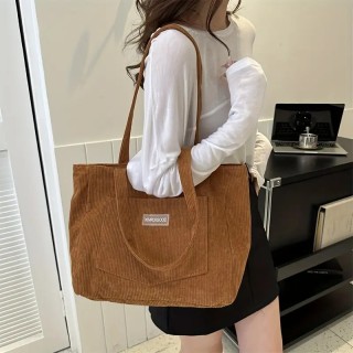 Grand Sac Fourre-Tout en Velours - MARRON