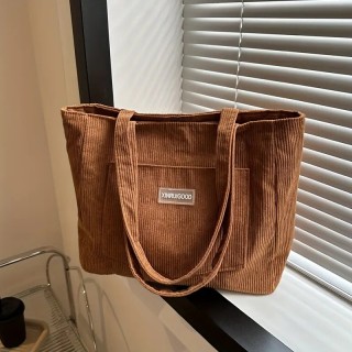 Grand Sac Fourre-Tout en Velours - MARRON