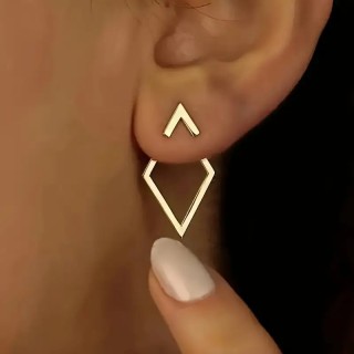 Boucles d'oreilles Losange Plaqué or 14K - STANLESS STEEL