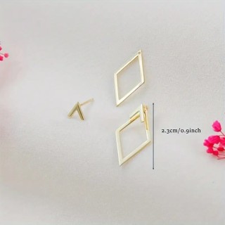 Boucles d'oreilles Losange Plaqué or 14K