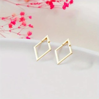 Boucles d'oreilles Losange Plaqué or 14K
