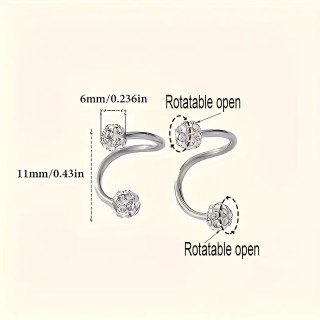 Boucles d'oreilles spirale Strass