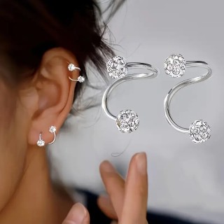 Boucles d'oreilles spirale Strass