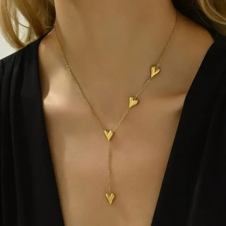 Collier pendentifs 4 coeurs