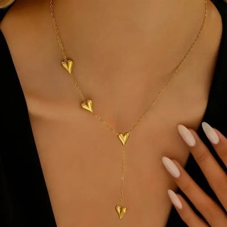 Collier pendentifs 4 coeurs