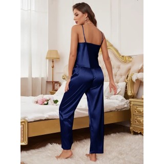 Pyjama Satin 2 pièces BLEU