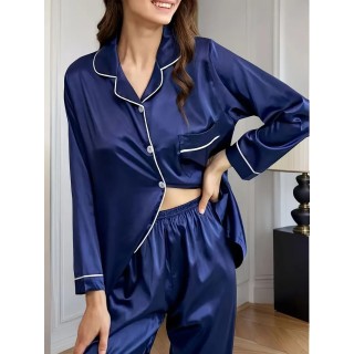Pyjama Femme Uni Bleu