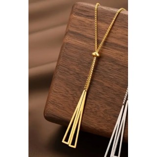 Collier en Y avec pendentif Triangle doré