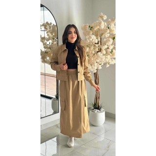 Jupe Longue Femme Chic MARRON CLAIR