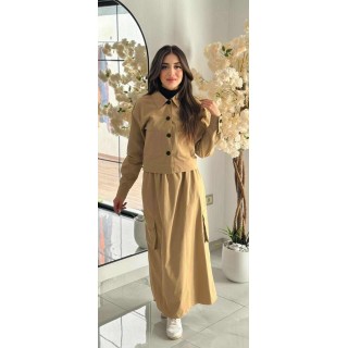 Jupe Longue Femme Chic MARRON CLAIR