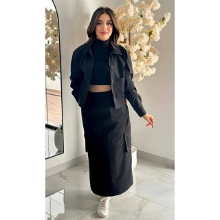 Jupe Longue Femme Chic NOIR