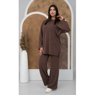Ensemble Détente Pantalon avec Pull Large - MARRON