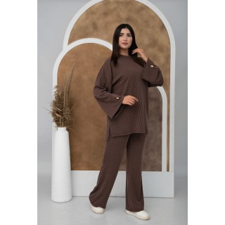 Ensemble Détente Pantalon avec Pull Large - MARRON
