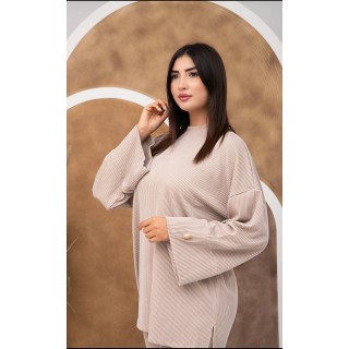 Ensemble Détente Pantalon avec Pull Large - BEIGE