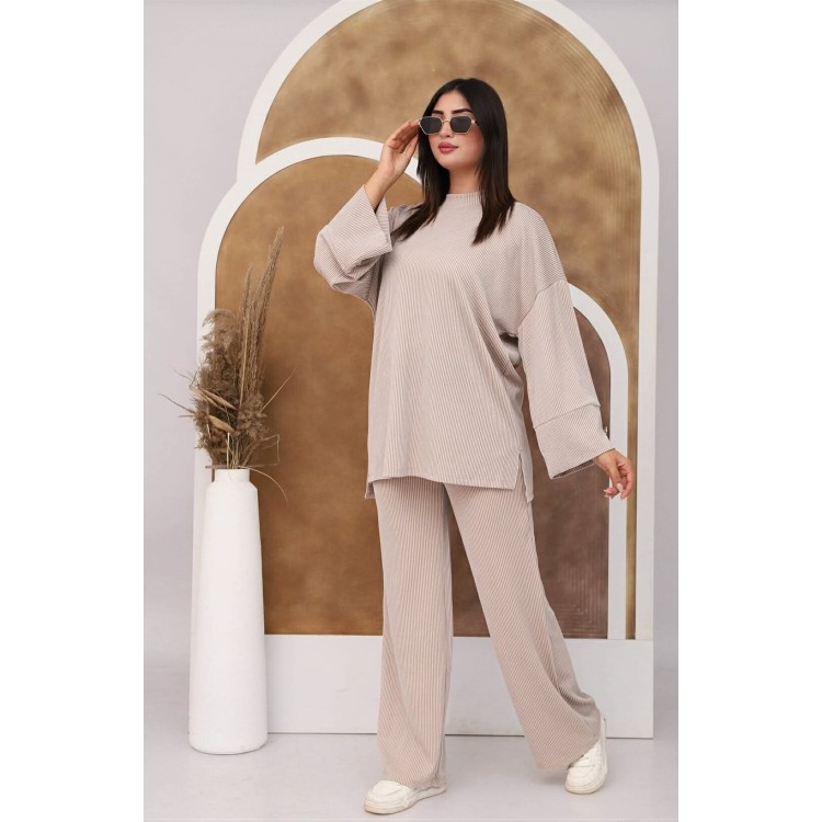 Ensemble Détente Pantalon avec Pull Large - BEIGE
