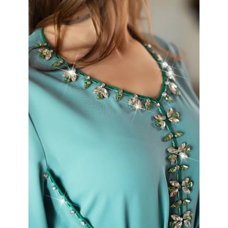 Robe de soirée sans Manches Bleu Turquoise