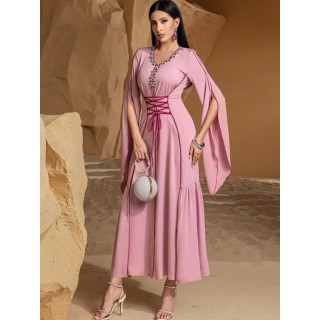 Robe de soirée sans Manches Rose