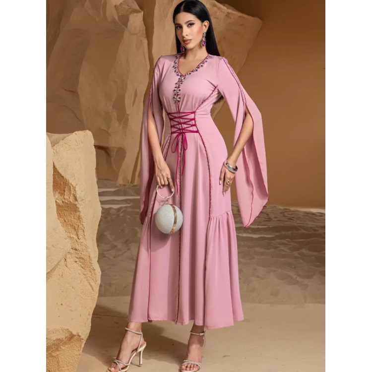 Robe de soirée sans Manches Rose