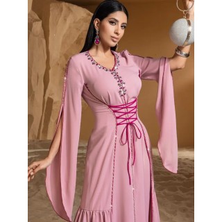 Robe de soirée sans Manches Rose