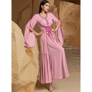 Robe de soirée sans Manches Rose