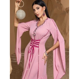 Robe de soirée sans Manches Rose