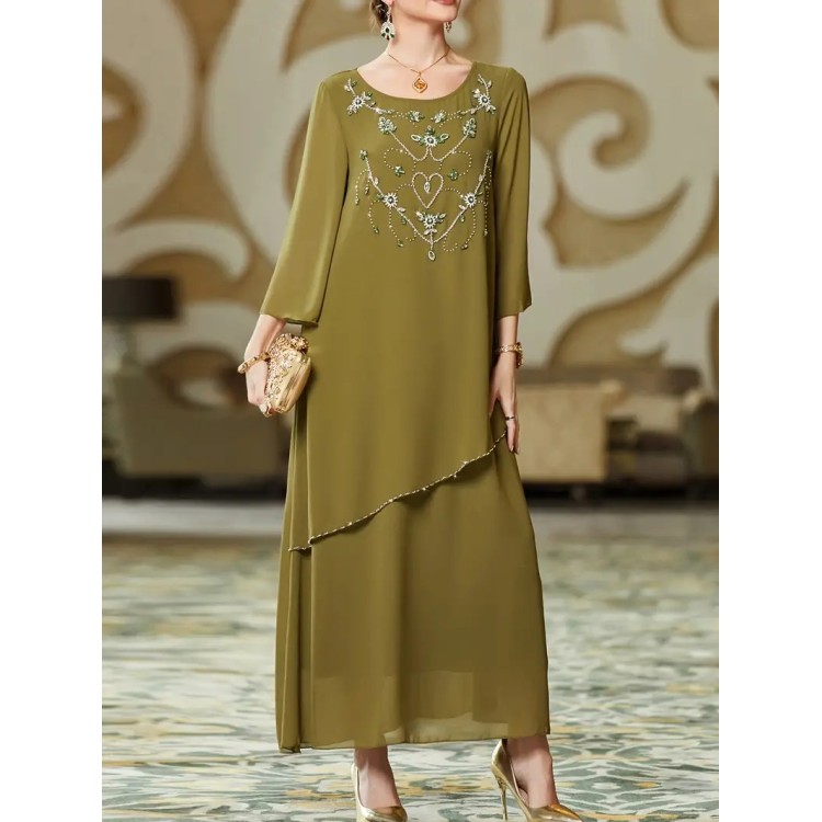 Robe de soirée élégante Vert kaki