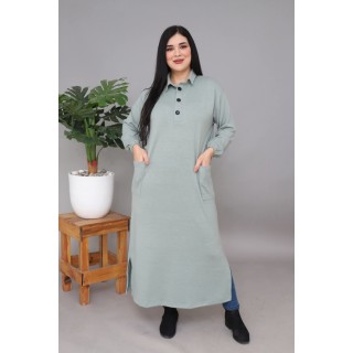 Robe longue décontractée Hiver - VERT