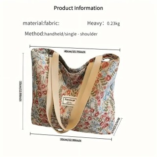 Grand Sac à bandoulière vintage à motifs floraux - ROUGE