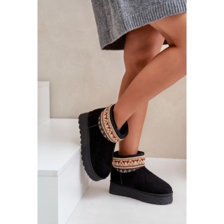 Bottines Femme Fourrure NOIR