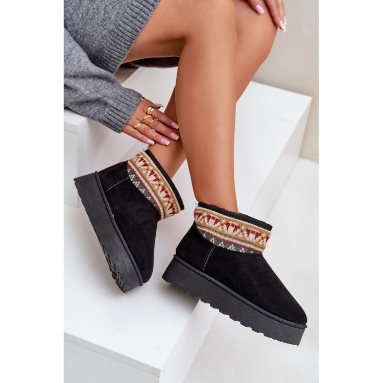 Bottines Femme Fourrure NOIR