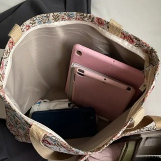 Grand Sac à bandoulière vintage à motifs floraux - ROUGE