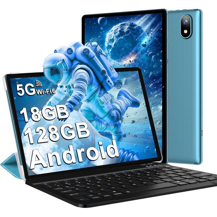copie de Tablette 10 Pouces Android 14 avec 5G Wi-Fi 6, 18Go RAM+128Go ROM - BLEU