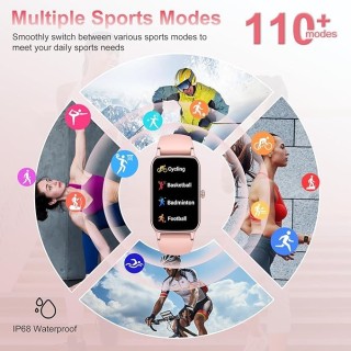 Smartwatch Montre Connectée Femme 1.57"- IOS et Android - Rose Doré - NEUVE