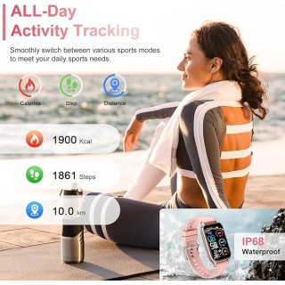 Smartwatch Montre Connectée Femme 1.57"- IOS et Android - Rose Doré - NEUVE