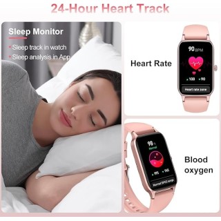 Smartwatch Montre Connectée Femme 1.57"- IOS et Android - Rose Doré - NEUVE