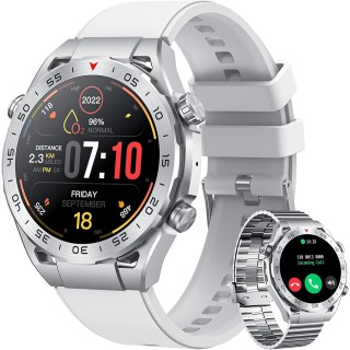 Smartwatch Montre Connectée Homme 1.42"- IOS et Android - Grise métal avec 2 Bracelets - NEUVE
