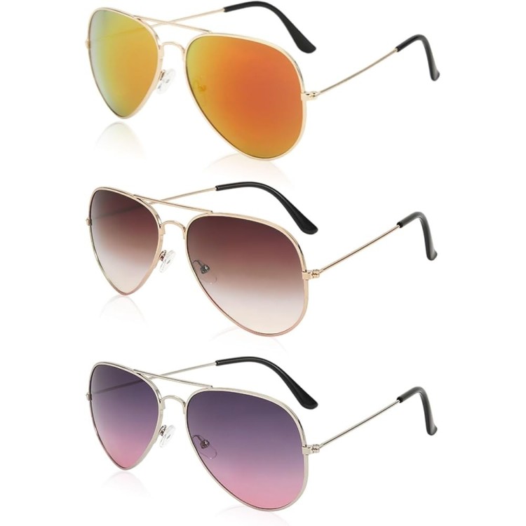 Lunette de soleil Aviator - Femme et  Homme, Anti UV Lunette de Soleil Polarisante avec Verres Teint