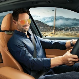 Lunette de soleil Aviator - Femme et  Homme, Anti UV Lunette de Soleil Polarisante avec Verres Teint