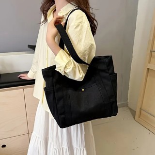 Grand Sac fourre-tout en toile - NOIR