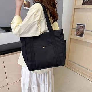 Grand Sac fourre-tout en toile - NOIR