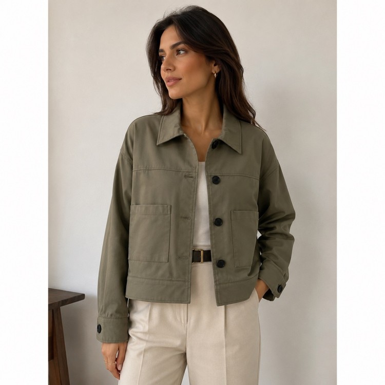 Veste Femme Chic Vert KAKI - Taille 36